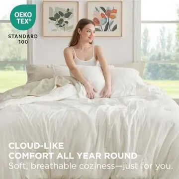 Bedsure King Size Comforter Set - 7 Pieces White King Bedding Set for All Seasons, Boho Contrasting Design Bed in a Bag with Comforter, Sheets, Pillowcases & Shams