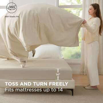 Bedsure King Size Comforter Set - 7 Pieces White King Bedding Set for All Seasons, Boho Contrasting Design Bed in a Bag with Comforter, Sheets, Pillowcases & Shams