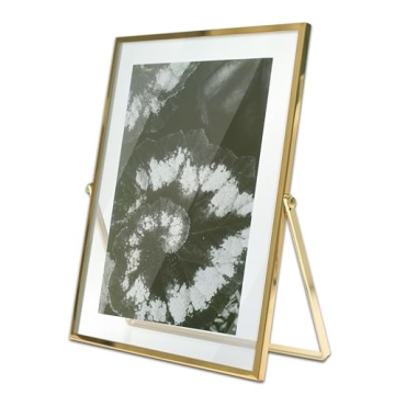 Elegant MIMOSA MOMENTS Brass Metal Floating 5x7 Frame