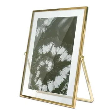 Elegant MIMOSA MOMENTS Brass Metal Floating 5x7 Frame