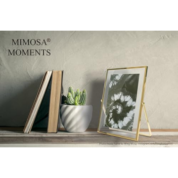 Elegant MIMOSA MOMENTS Brass Metal Floating 5x7 Frame