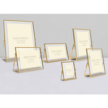 Elegant MIMOSA MOMENTS Brass Metal Floating 5x7 Frame