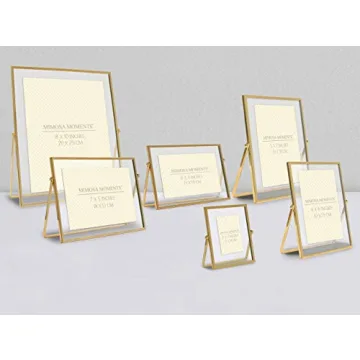 Elegant MIMOSA MOMENTS Brass Metal Floating 5x7 Frame