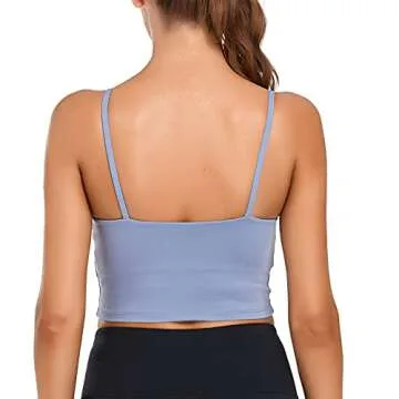 Lemedy Women Padded Sports Bra Fitness Workout Running Shirts Yoga Tank Top (M, Lavender)