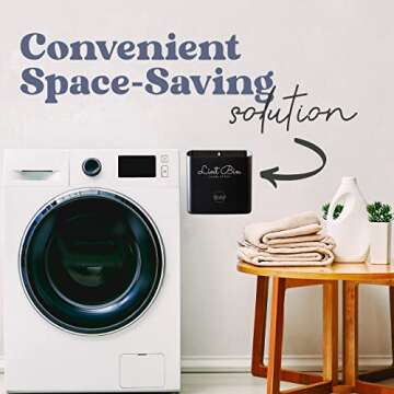 Magnetic Lint Bin For Laundry Room Decor and Accessories 3 PIECE SET Bundle - Laundry Room Organization And Storage For Washer Dryer Large Lint Bins, Dryer Vent Cleaner Kit Lint Brush, Wool Balls