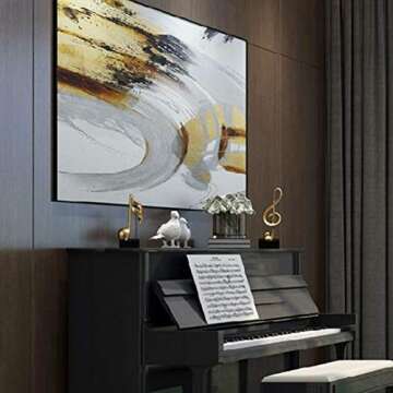 3pcs-Music Note Statue,Music Note Decor Musical Sculpture Statue Music Note Figurine for Home Piano present Souvenirs present box Resin Golden(golden)