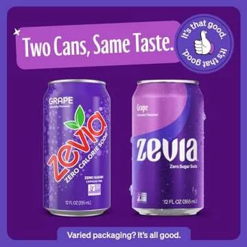 Zevia Zero Calorie Soda, Grape 288 Fl Oz (Pack of 24)