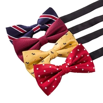 AUSKY Elegant Pre-tied Bow Ties Set for Men and Boys