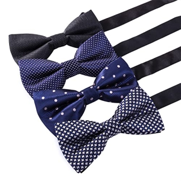AUSKY Elegant Pre-tied Bow Ties Set for Men and Boys
