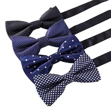 AUSKY Elegant Pre-tied Bow Ties Set for Men and Boys