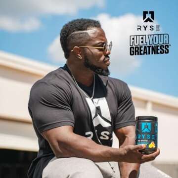 Ryse Project Blackout Pre Workout | Pump, Energy, and Strength | with Caffeine, Vitacholine, Nitrates, and Theobromine | 25 Servings (Baja Burst)