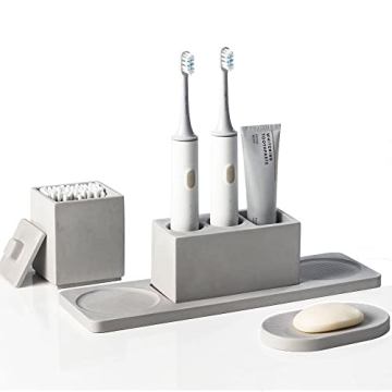 Stylish Grey Bathroom Accessory Set with Quick Drying Features
