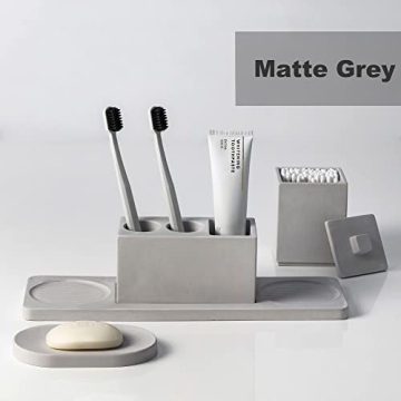 Stylish Grey Bathroom Accessory Set with Quick Drying Features