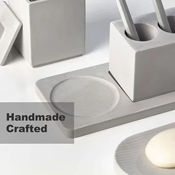 Stylish Grey Bathroom Accessory Set with Quick Drying Features