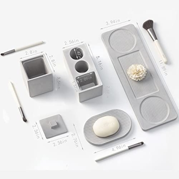 Stylish Grey Bathroom Accessory Set with Quick Drying Features
