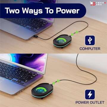 TECH8 USA Mouse Mover Device, Undetectable Mouse Jiggler for Laptops, PC, No Software, Random Moveme...