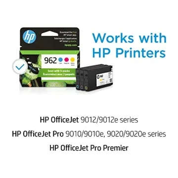 HP 962 Cyan, Magenta, Yellow Ink Cartridges for Brilliant Printing