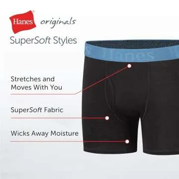 Hanes Supersoft Boys' Boxer Brief Underwear - 5-Pack