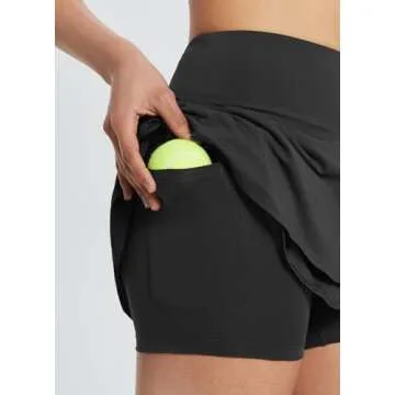 BALEAF Women's Stylish Tennis Golf Skirts with Shorts