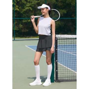 BALEAF Women's Stylish Tennis Golf Skirts with Shorts