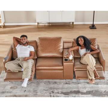 PaPaJet Electric Reclining Sectional Sofa with USB Ports
