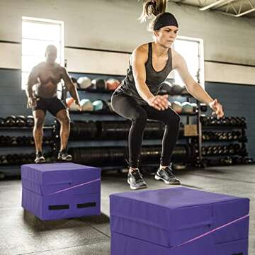 BestMassage Gymnastics Mat Incline Mat Tumbling Mat Folding Gymnastic Tumbling Mat Indoor/Outdoor Ex...