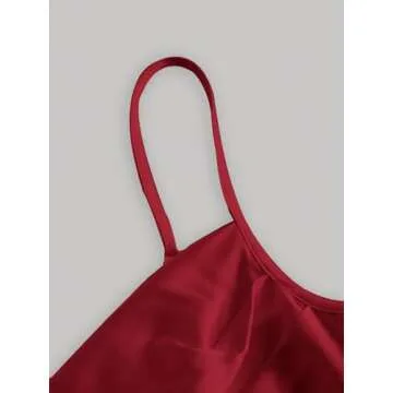 Stylish BEAUDRM Women's Floral Print Satin Cami Dress