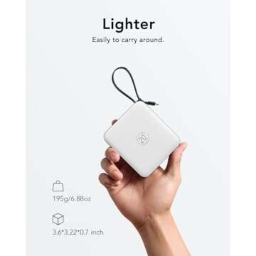 VRURC Portable Charger 10000mAh with 4 Built-in Cables