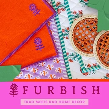 FURBISH Handmade Embroidered Throw Pillow for Decor