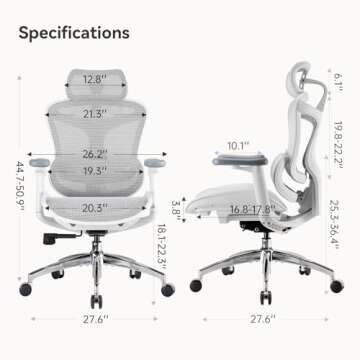 SIHOO Doro C300 Ergonomic Office Chair with Ultra Soft 3D Armrests, Dynamic Lumbar Support for Home ...