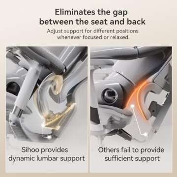 SIHOO Doro C300 Ergonomic Office Chair with Ultra Soft 3D Armrests, Dynamic Lumbar Support for Home Office Chair, Adjustable Backrest Desk Chair, Swivel Big and Tall Office Chair, Computer Chair Grey