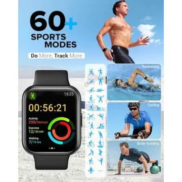 Smart Watch for Men Women Android iPhone, Alexa Built-in Fitness Watch with 1.8" LCD Screen & Bluetooth Call (Make/Answer), Heart Rate/SpO2/Sleep Monitor, 100 Sports, IP68 Waterproof Smartwatch