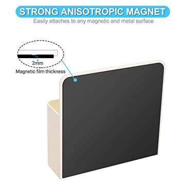 luvtree White Strong Magnetic Marker Holder/Dry Erase Pen Holder - Storage for Dry Erase Marker, Eraser, Bottle Opener, Remote Controls, Notes - Ideal for Magnetic Board, Fridge Door, and Locker