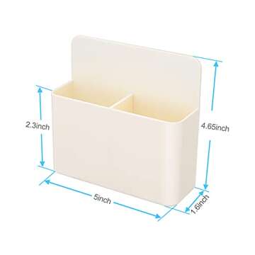 luvtree White Strong Magnetic Marker Holder/Dry Erase Pen Holder - Storage for Dry Erase Marker, Eraser, Bottle Opener, Remote Controls, Notes - Ideal for Magnetic Board, Fridge Door, and Locker