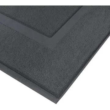 Utopia Towels Cotton Banded Rug, Bath Mats, [Not a Bathroom Rug], 21x34 Inches, 100% Ring Spun Cotton - Highly Absorbent and Machine Washable Shower Bathroom Floor Mat, Charcoal Grey, 2 Pack