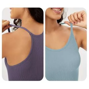 ODODOS Women's Crop 3-Pack Seamless Rib-Knit Top