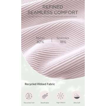 ODODOS Women's Crop 3-Pack Seamless Rib-Knit Top