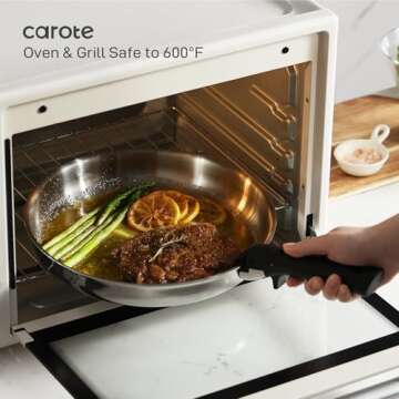 CAROTE 14pcs Stainless Steel Cookware Set with Removable Handle