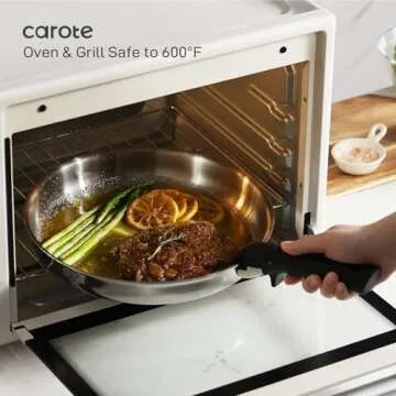 CAROTE 14pcs Stainless Steel Cookware Set with Removable Handle