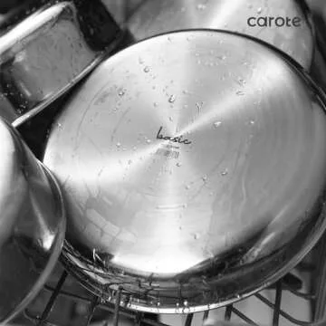 CAROTE 14pcs Stainless Steel Cookware Set with Removable Handle