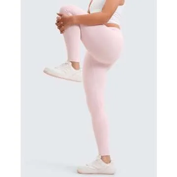 CRZ YOGA Girls Butterluxe Full Length Athletic Leggings - Kids High Waist Lounge Pants Active Dance Running Yoga Tights Strawberry Pink Large