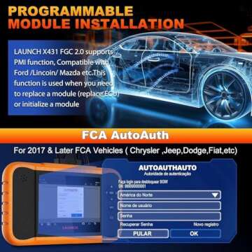LAUNCH X431 Creader Elite 2.0 FGC OBD2 Scanner,ECU Coding, Bi-Directional Scan Tool for Ford, GM, Chrysler,100+ Reset, Full System Diagnose, FCA AUTOAUTH, AUTOVIN, Lifetime Free Update