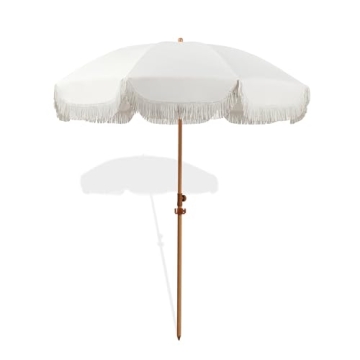 Elegant Seazul 6.5ft Patio Umbrella with Fringe