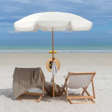 Elegant Seazul 6.5ft Patio Umbrella with Fringe