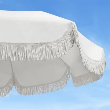 Elegant Seazul 6.5ft Patio Umbrella with Fringe