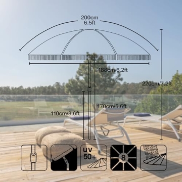 Elegant Seazul 6.5ft Patio Umbrella with Fringe