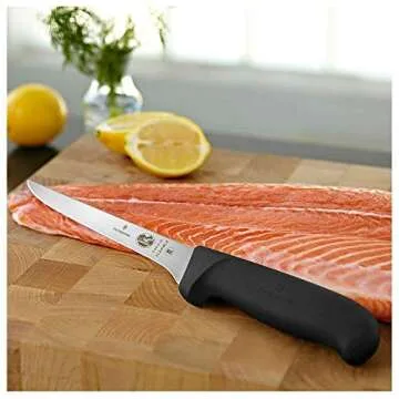 Victorinox Swiss Army Cutlery Fibrox Pro Boning Knife, Flexible Blade, 6-Inch, Black