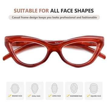 Eyekepper Cat-eye Style Reading Glasses for Women Chic Readers - Red +2.00
