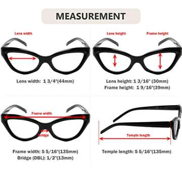 Eyekepper Cat-eye Style Reading Glasses for Women Chic Readers - Red +2.00