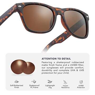 LEICO Kids Retro Polarized Sunglasses with UV Protection